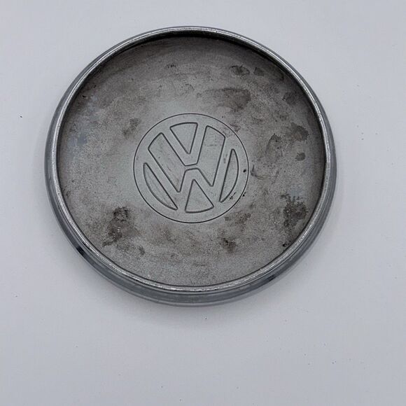 Vintage Volkswagen 6" Chrome Dog Dish Hubcap Center Cap VW Emblem - Picture 5 of 9